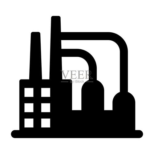 工厂图标矢量插图平面设计图片